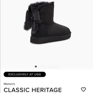 Ugg Women’s Classic Heritage Bow size 9 BNIB